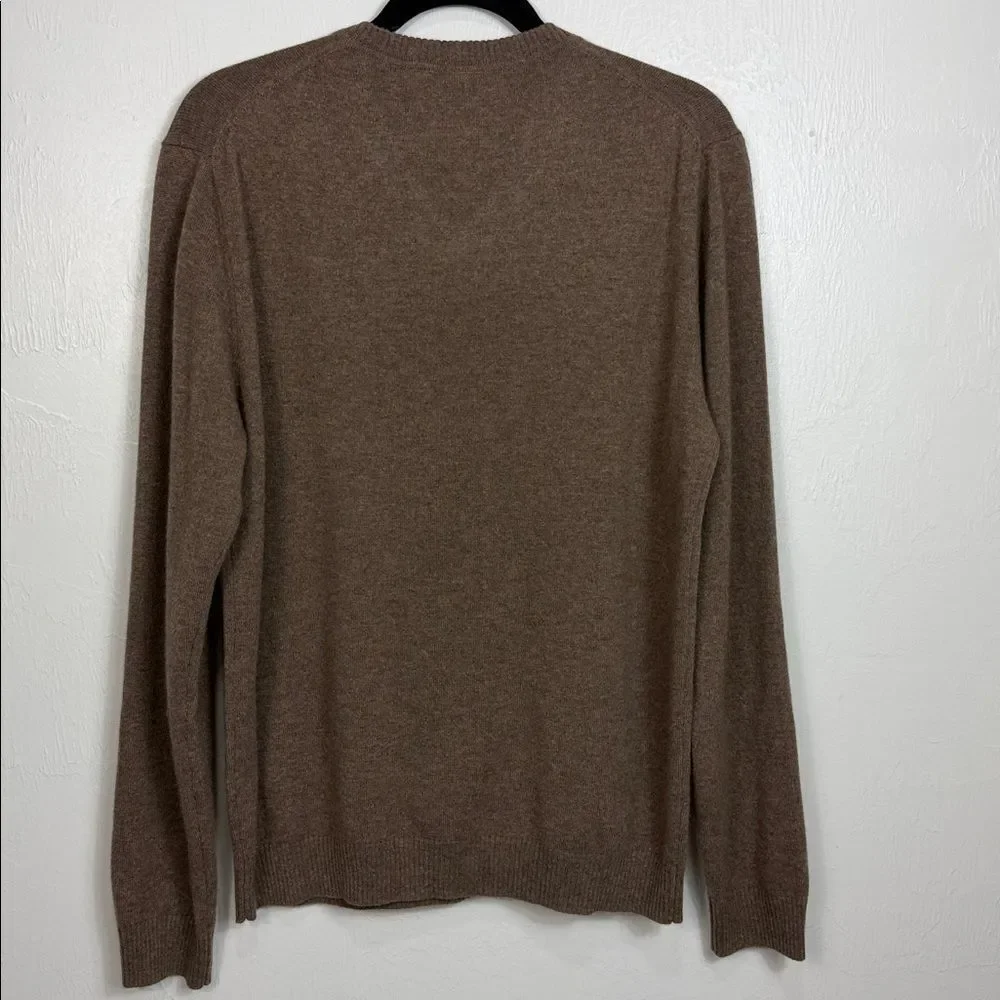 Cullen C/89MEN Brown 100% Cashmere V-Neck Sweater Men’s Size L